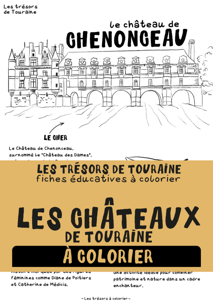 Les trésors à colorier Tours coloriage tourisme office du tourisme château visite