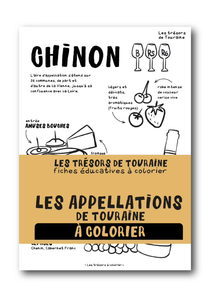 Châteaux de Loire, Châteaux Touraine, Chenonnceau, Azay-le-rideau, vin, vouvray, chinon, Tours, coloriage, adulte, enfant, aquarelle, tourisme, chinon, vouvray, montlouis, vin, vignerons