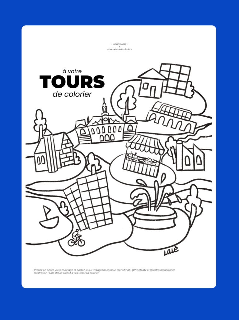 Cartes à colorier coloriage adulte illustrations sur mesure cadeau entreprise Tours Touraine wntedtv wantedmag